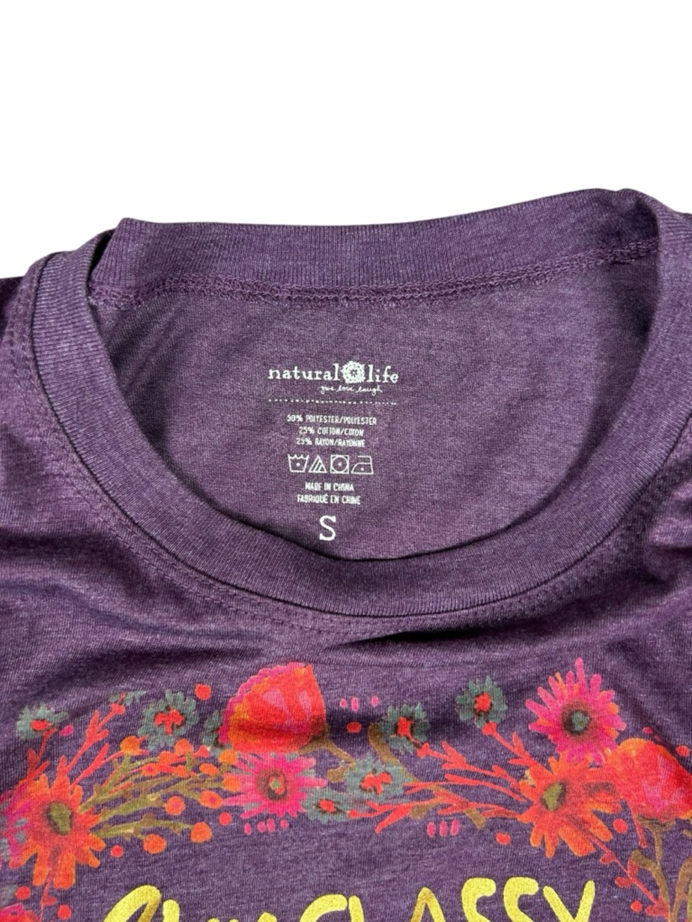 Natural Life Women's Purple Graphic T-Shirt Stay Classy Sassy Badassy - SM - Picture 5 of 7